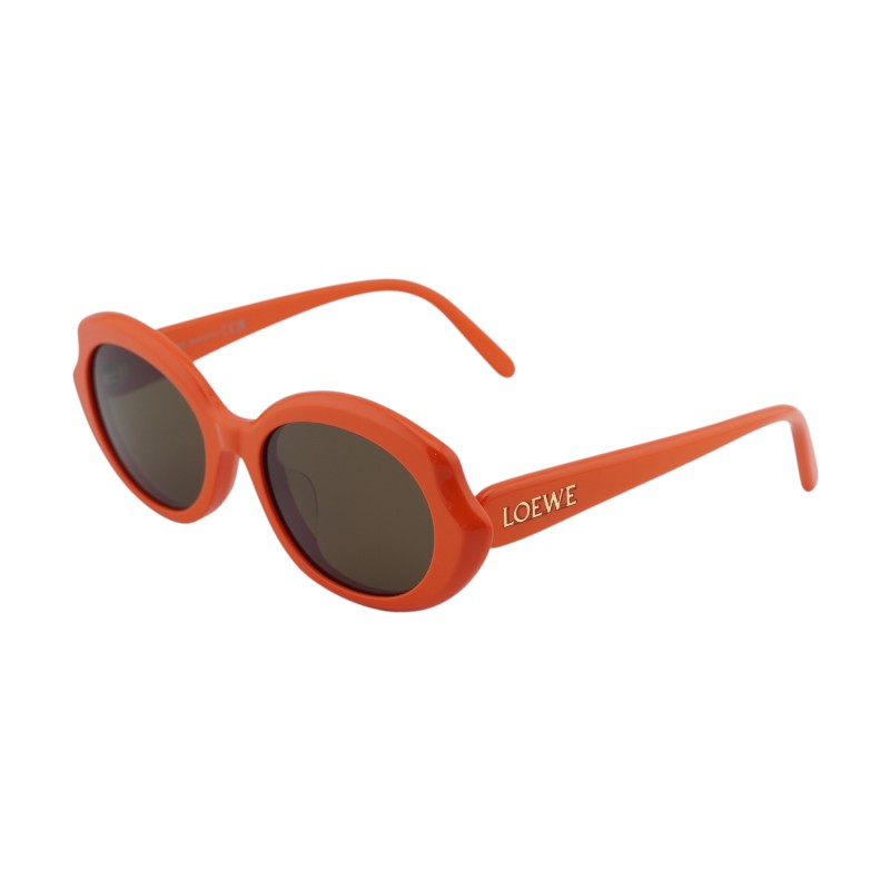 Loewe Sunglasses Square Full Rim, Orange Frame and Brown Lens LW40147F42E