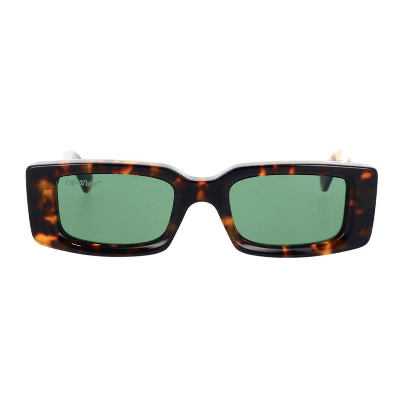 Off-White Sunglasses Rectangle Full Rim, Havana Frame and Green Lens OERI016ARTHUR6455
