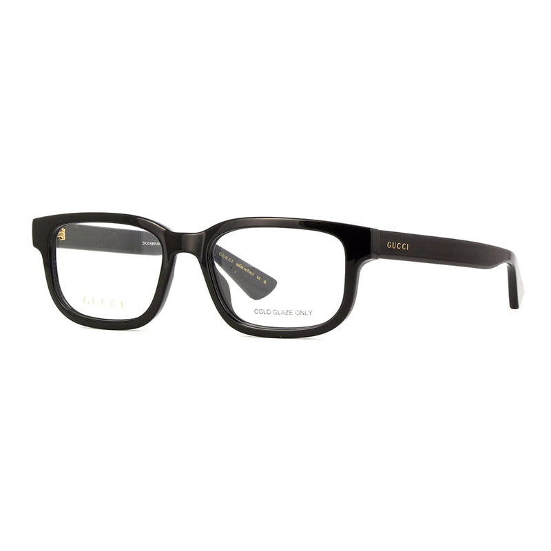 Gucci Eyeglasses Rectangle Full Rim, Shiny Black Frame and Clear Demo Lenses Lens GG1584O001