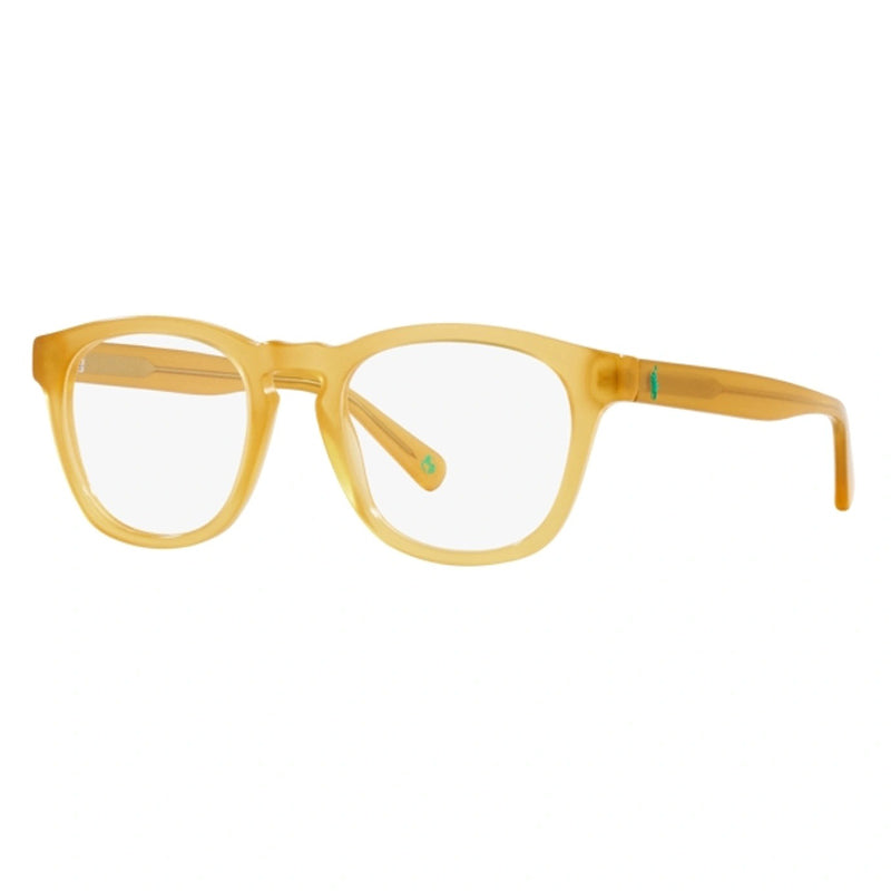 Polo Ralph Lauren Eyeglasses Round Full Rim, Opal Honey Frame and Clear Demo Lenses Lens PH22585005