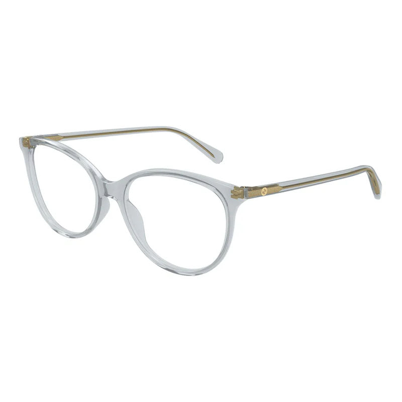 Gucci Eyeglasses Cat Eye Full Rim, Shiny Grey Frame and Clear Demo Lenses Lens GG0550O014