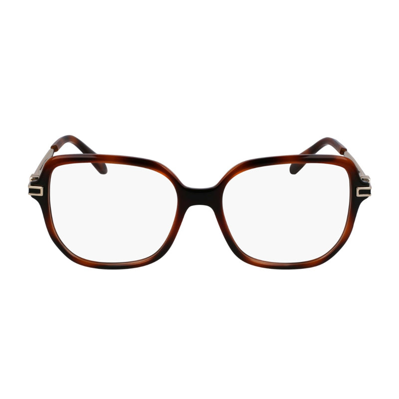 Ferragamo Salvatore Ferragamo Eyeglasses Square Full Rim, Havana Frame and Clear Demom Lens Lens SF3012240