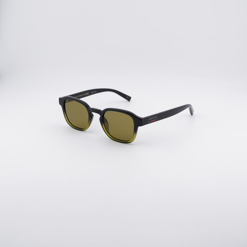 Gucci Sunglasses Square Full Rim, Black/Green Frame and Green Lens GG2106S003