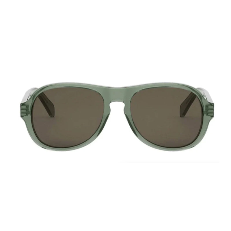 Celine Sunglasses Aviator Full Rim, Shiny Green Frame and Brown Lens CL40298I93E