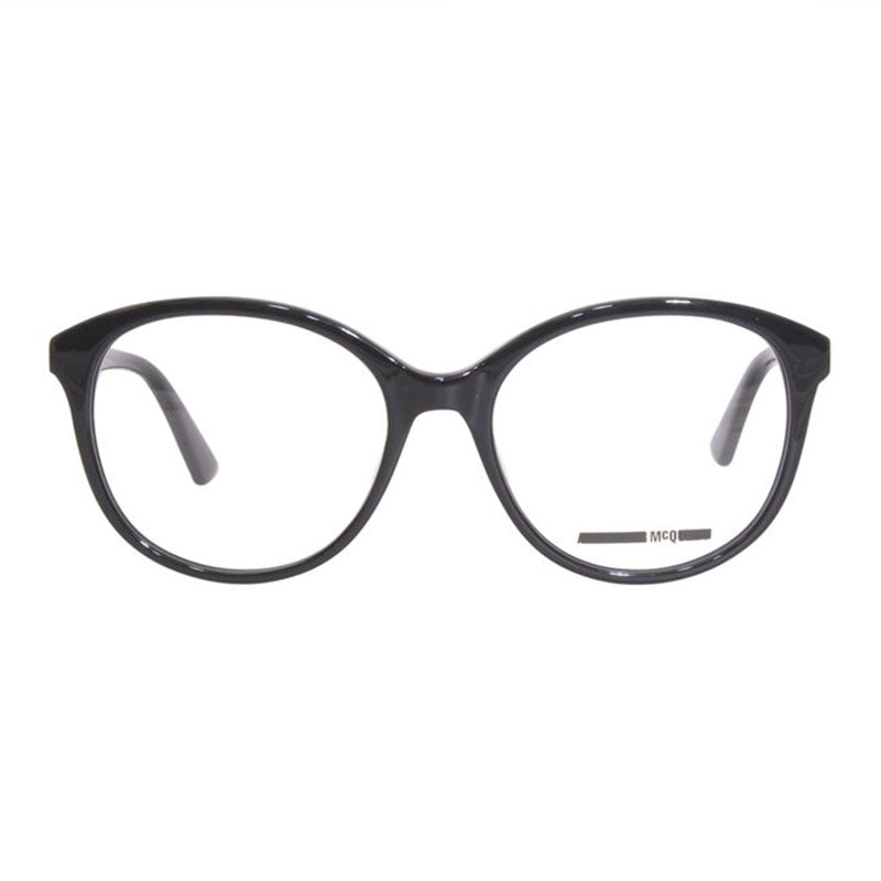 Mcqueen Eyeglasses Round Full Rim, Shiny Black Frame and Clear Demo Lens Lens MQ0275O001