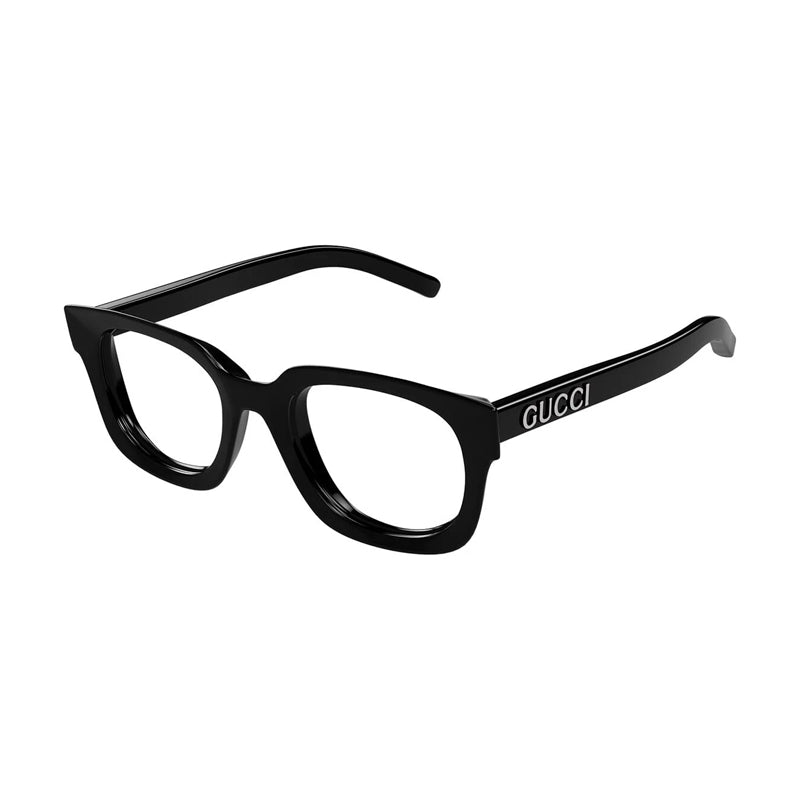 Gucci Eyeglasses Square Full Rim, Black Frame and Clear Demo Lenses Lens GG1721O001