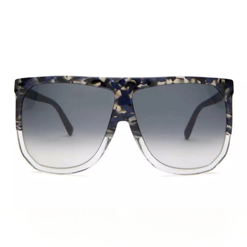 Loewe Sunglasses Square Full Rim, Blue Havana Frame and Gradient Smoke Lens LW40001F56B