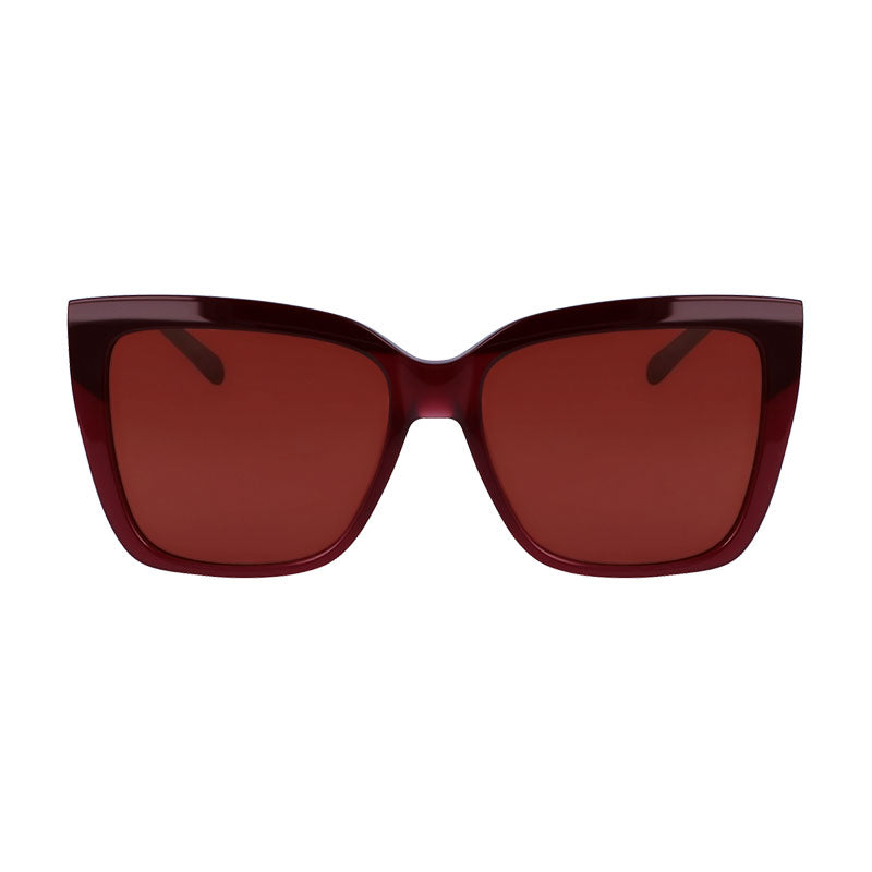 Ferragamo Salvatore Ferragamo Sunglasses Cat Eye Full Rim, Wine Frame and Mauve Lens SF1102S606