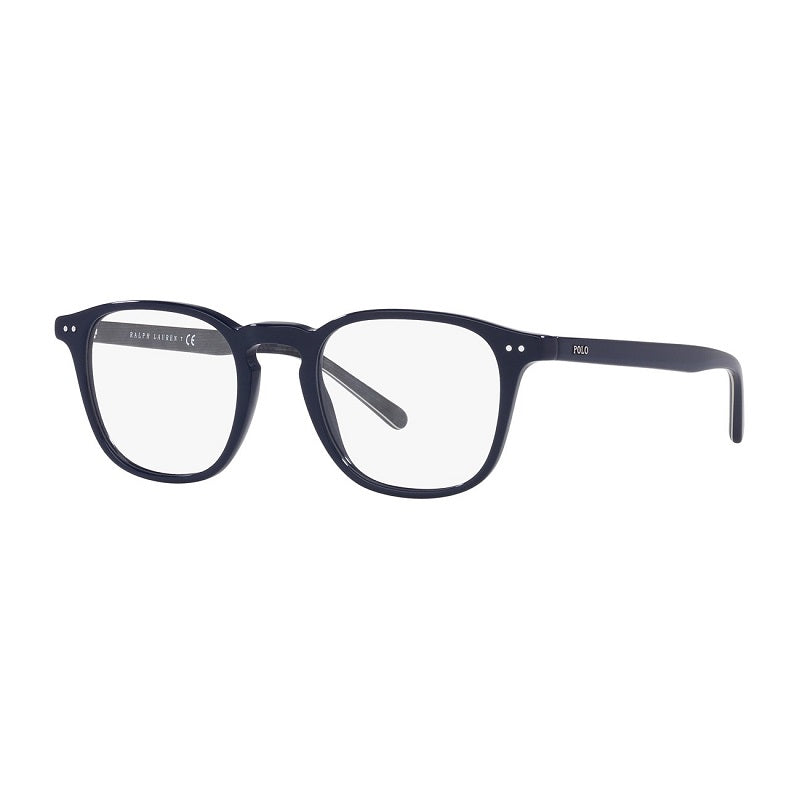 Polo Ralph Lauren Eyeglasses Rectangle Full Rim, Shiny Navy Blue Frame and Clear Demo Lenses Lens PH2254F5569