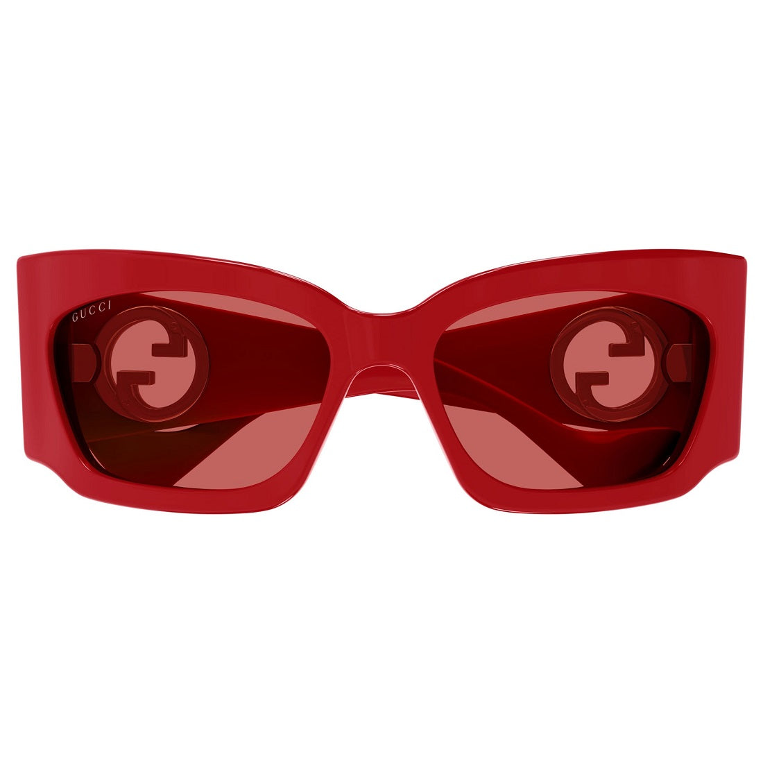 Gucci Sunglasses Geometric Full Rim, Red Frame and Red Lens GG1412S004