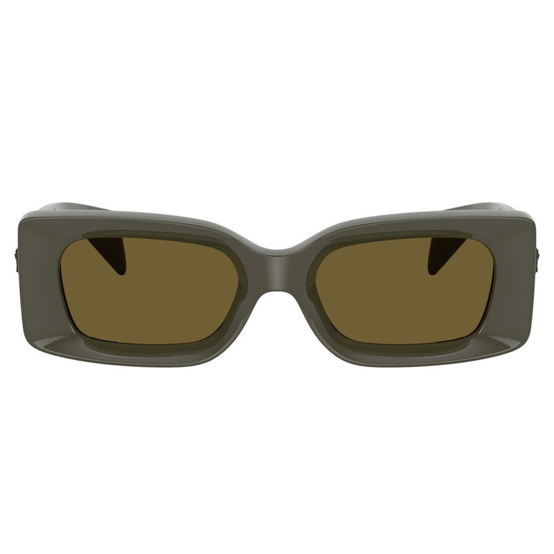 Versace Sunglasses Rectangle Full Rim, Dark Olive Frame and Dark Brown Lens VE4474U549173