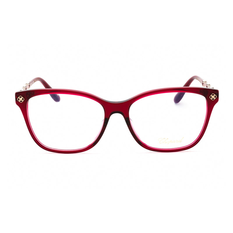 Chopard Eyeglasses Square Full Rim, Red Frame and Clear Demo Lenses Lens VCH352S06R2