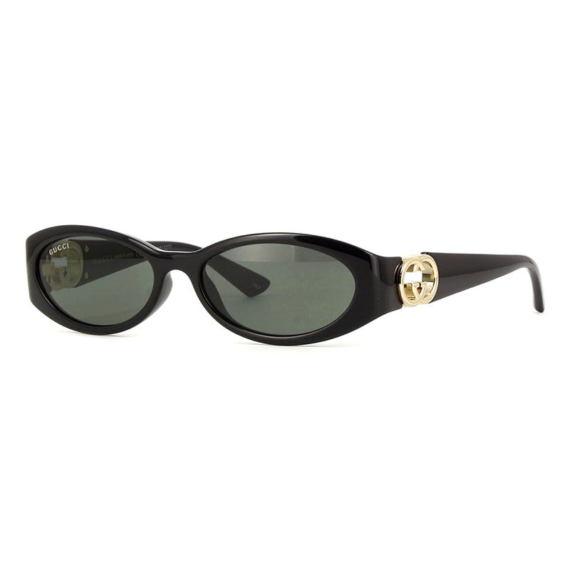 Gucci Sunglasses Oval Full Rim, Black Frame and Grey Lens GG1660S001