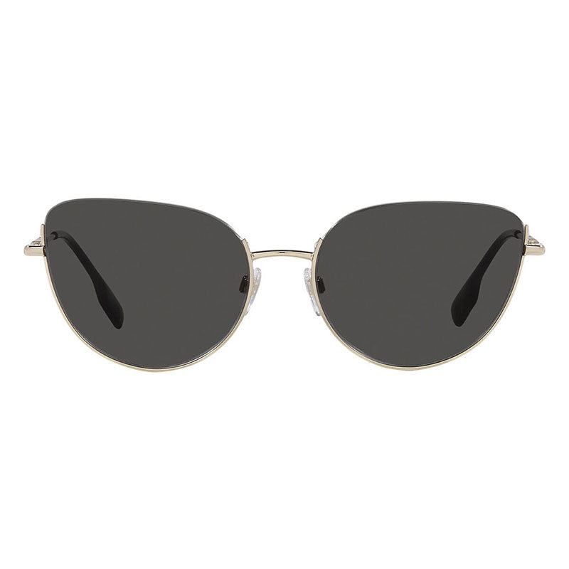 Burberry Sunglasses Cat Eye Semi Rim, Light Gold Frame and Dark Grey Lens BE3144110987