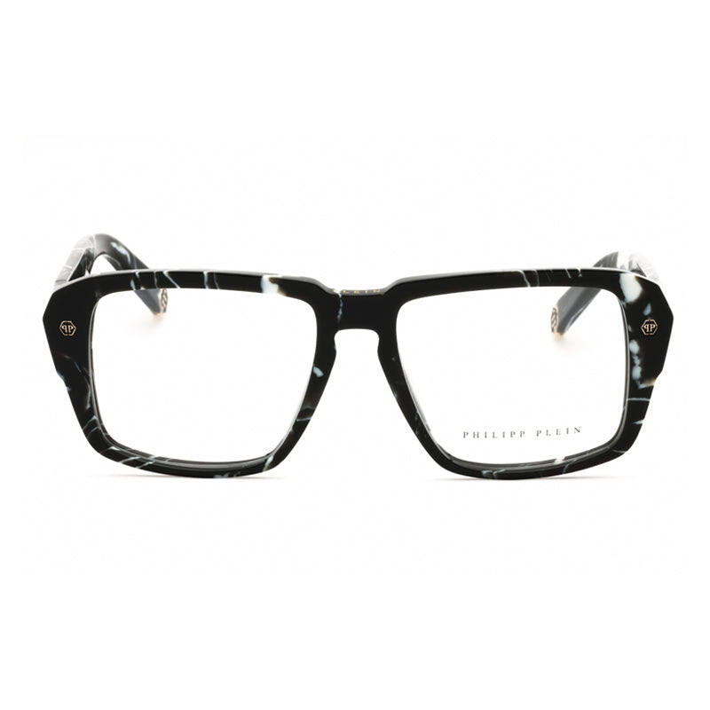 Philipp Plein Eyeglasses Square Full Rim, Marbled Black Frame and Clear Demo Lenses Lens VPP0810Z21