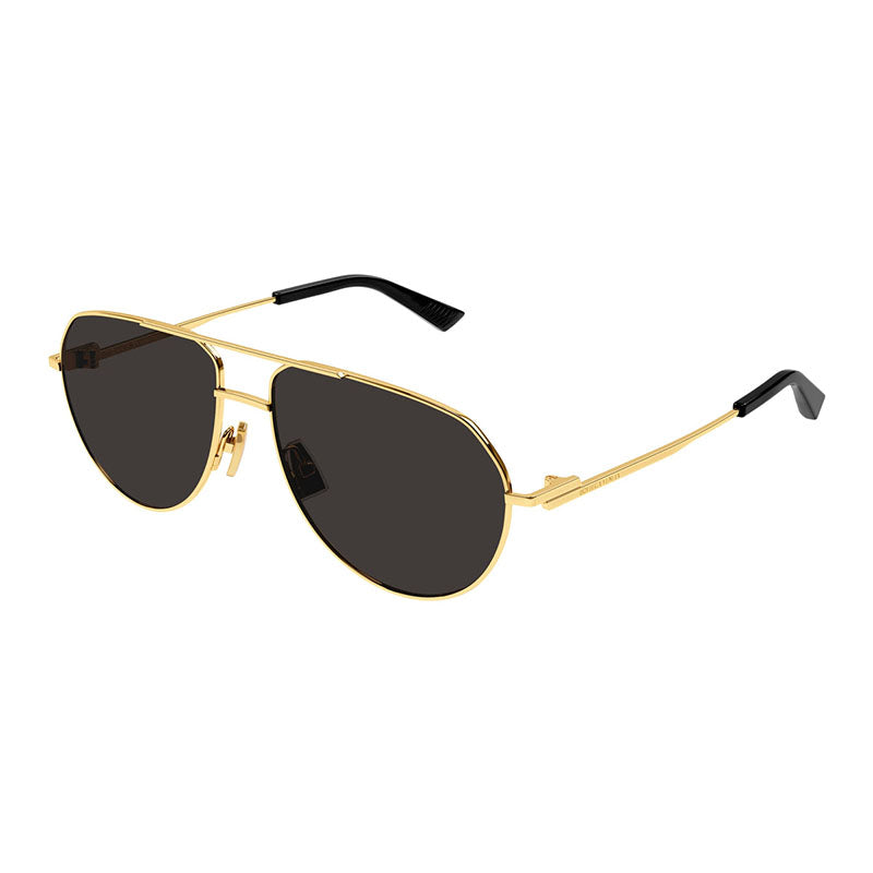 Bottega Veneta Sunglasses Aviator Full Rim, Gold Frame and Grey Lens BV1302S001