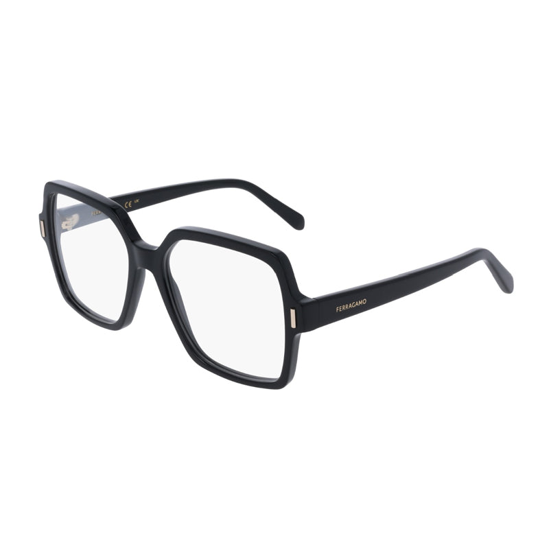 Ferragamo Salvatore Ferragamo Eyeglasses Square Full Rim, Black Frame and Clear Demo Lens Lens SF3031001