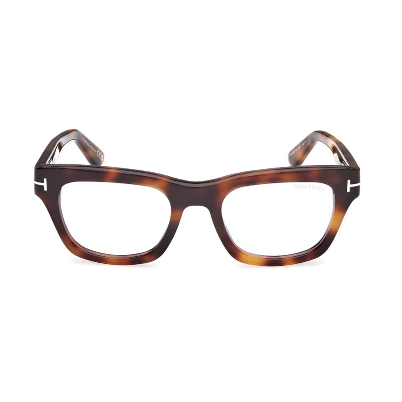 Tom Ford Eyeglasses Square Full Rim, Blonde Havana Frame and Clear/Blue-light Block Lenses Lens FT6036-B053