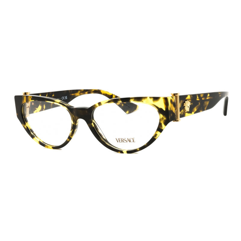 Versace Eyeglasses Cat Eye Full Rim, Havana Frame and Clear Demo Lenses Lens VE33665428