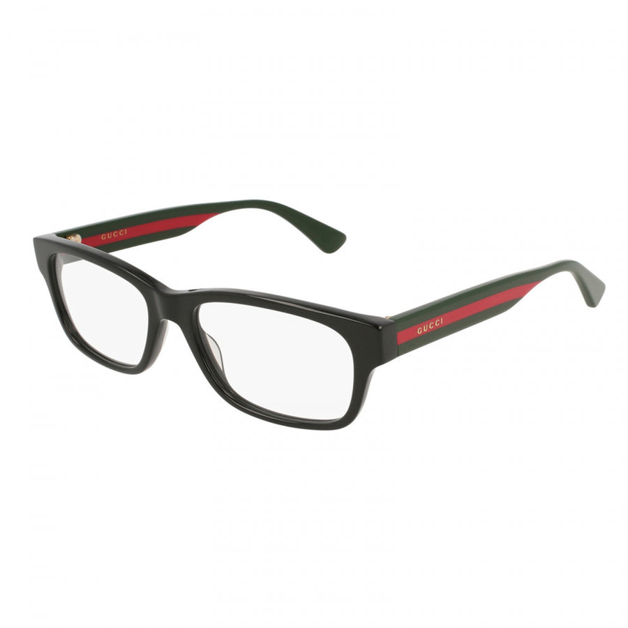 Gucci Eyeglasses Rectangle Full Rim, Black/Multicolor Frame and Clear Demo Lenses Lens GG0343O007
