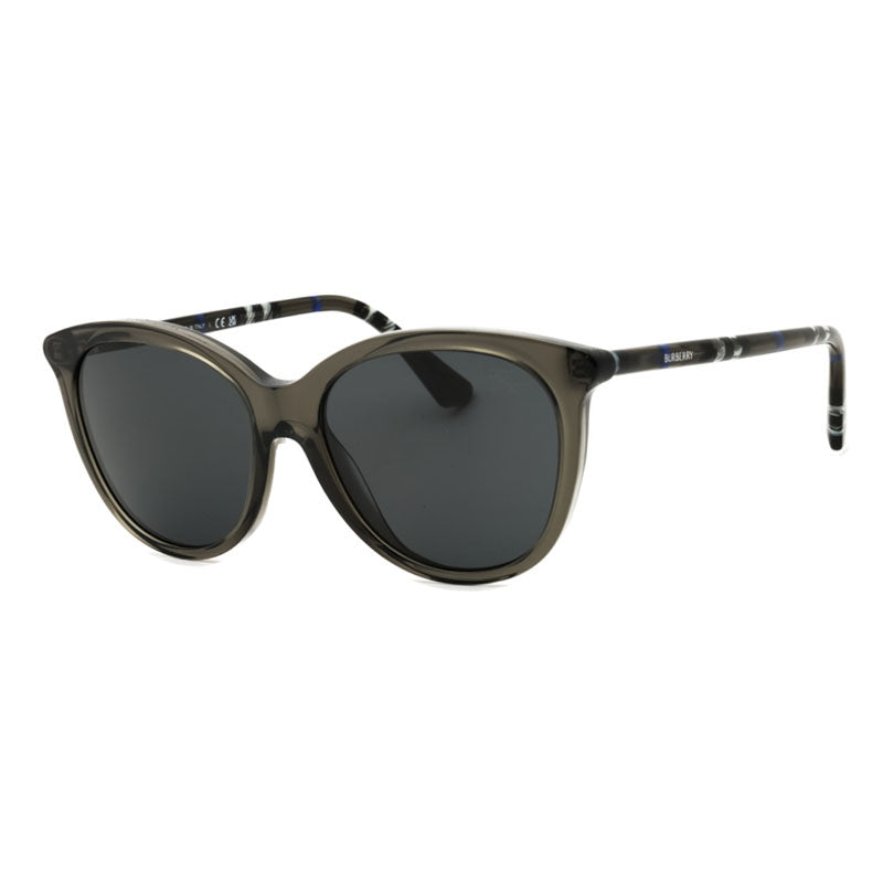 Burberry Sunglasses Oval Full Rim, Grey Frame and Dark Grey Lens BE4455416087