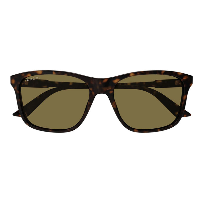 Gucci Sunglasses Square Full Rim, Dark Havana Frame and Brown Lens GG1819S002