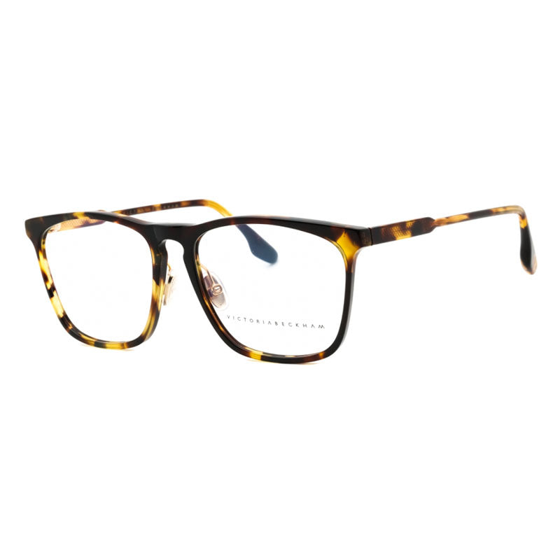 Victoria Beckham Eyeglasses Square Full Rim, Green Havana Frame and Clear Demo Lenses Lens VB2601341