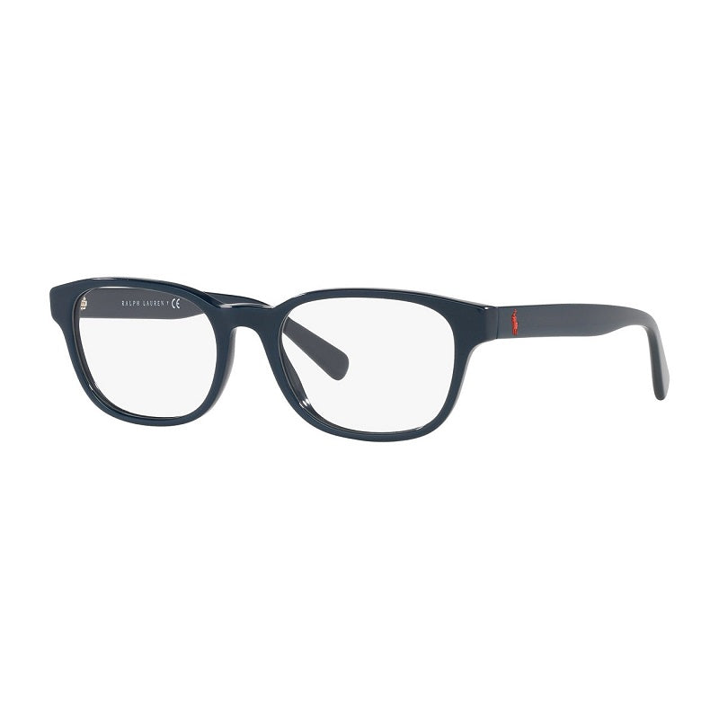 Polo Ralph Lauren Eyeglasses Round Full Rim, Shiny Navy Blue Frame and Clear Demo Lenses Lens PH2244F5465