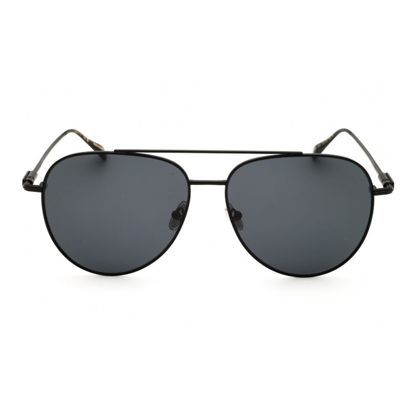 Ferragamo Salvatore Ferragamo Sunglasses Aviator Full Rim, Matte Black Frame and Dark Grey Lens SF308S002