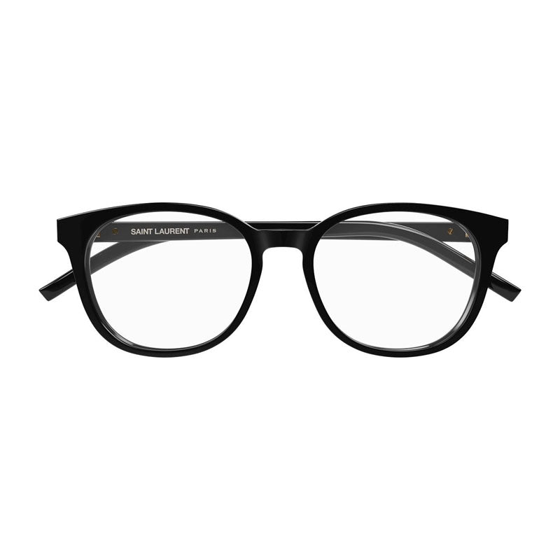 Saint Laurent Eyeglasses Round Full Rim, Black Frame and Clear Demo Lenses Lens SLM111001