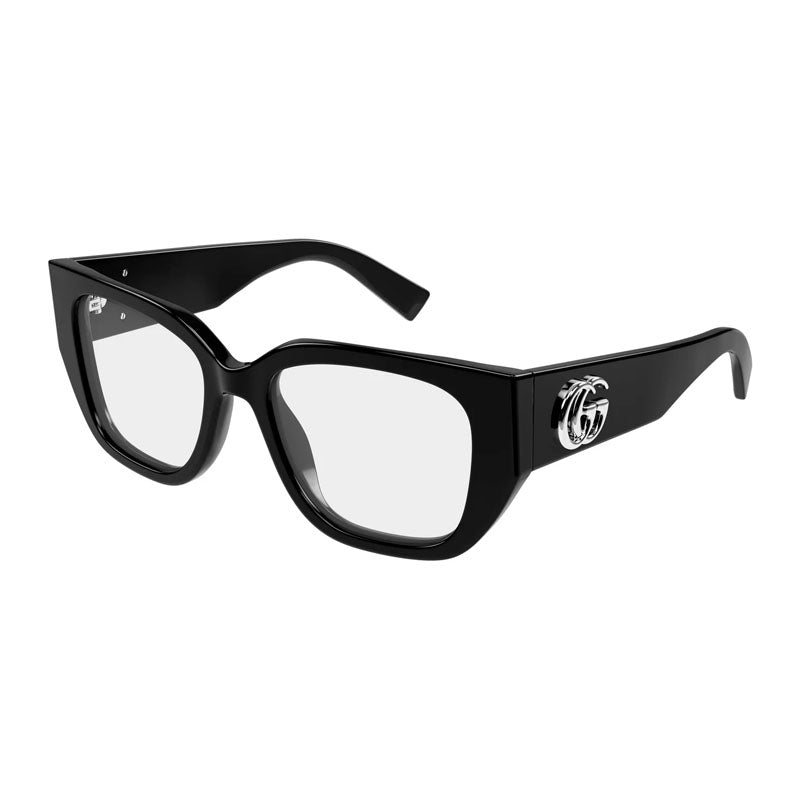 Gucci Eyeglasses Square Full Rim, Shiny Black Frame and Clear Demo Lens Lens GG1952O001