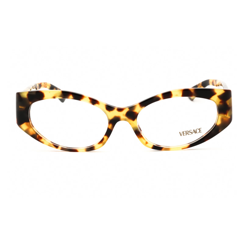 Versace Eyeglasses Oval Full Rim, Havana Frame and Clear Demo Lenses Lens VE3369777