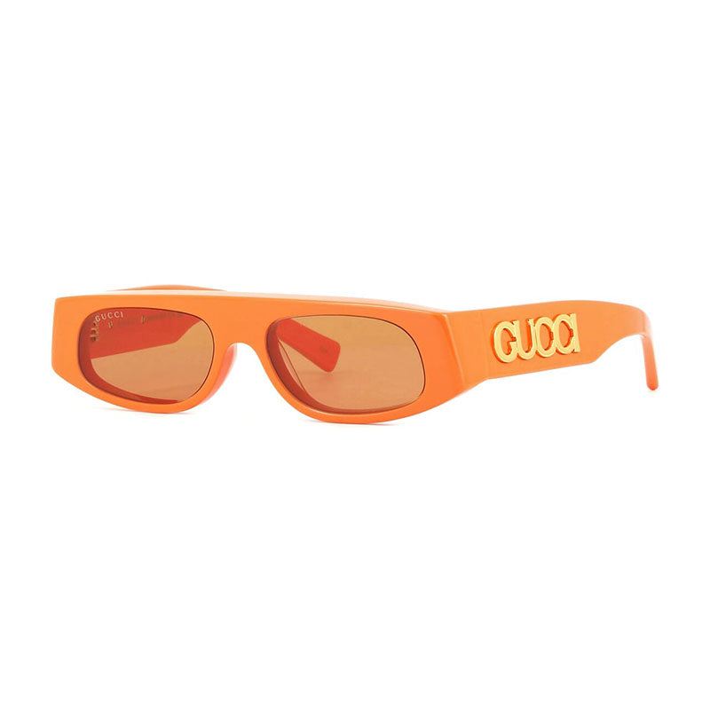 Gucci Sunglasses Geometric Full Rim, Shiny Orange Frame and Brown Lens GG1771S007
