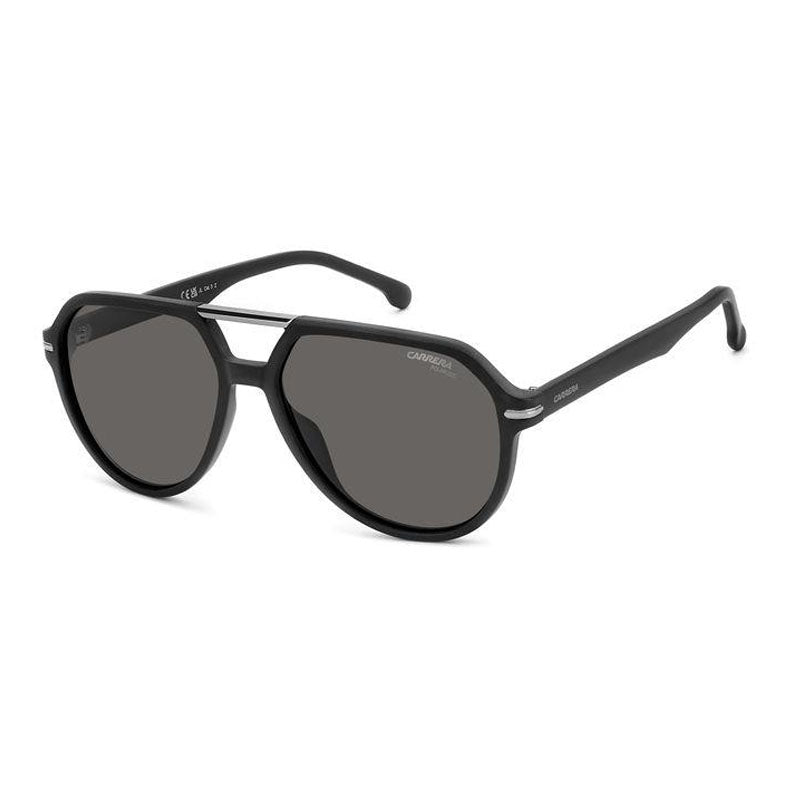 Carrera Sunglasses Aviator Full Rim, Black Frame and Grey Polarized Lens CARRERA315/S0003M9