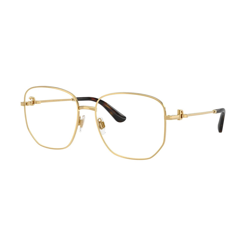 Dolce & Gabbana Eyeglasses Round Full Rim, Gold Frame and Clear Demo Lenses Lens DG135602