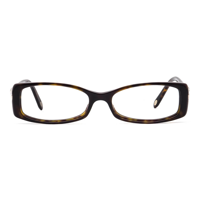 Tiffany & Co. Eyeglasses Rectangle Full Rim, Dark Havana Frame and Clear Demo Lenses Lens TF20168015