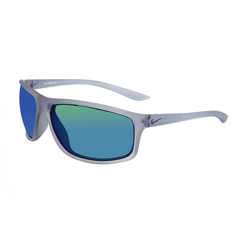 Nike Sunglasses Rectangle Full Rim, Matte Wolf Grey Frame and Grey Green Lens ADRENALINEMEV1113013