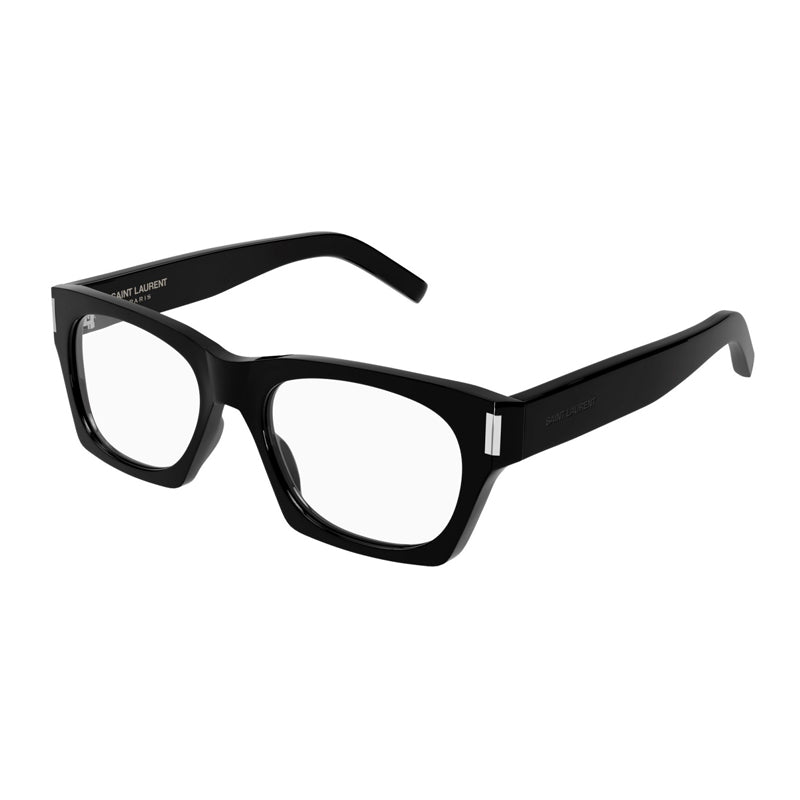 Saint Laurent Eyeglasses Square Full Rim, Black Frame and Clear Demo Lenses Lens SL402OPT001