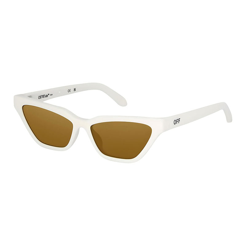 Off-White Sunglasses Cat Eye Full Rim, White Frame and Gold Mirror Lens OERI13BMADISON0176