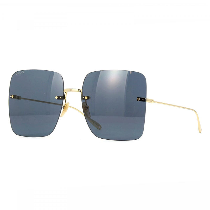 Gucci Sunglasses Butterfly Full Rim, Gold Frame and Grey Lens GG1147S001