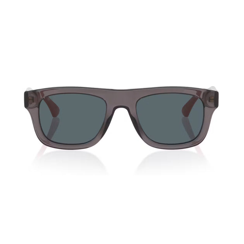 Gucci Sunglasses Square Full Rim, Shiny Transparent Dark Grey Frame and Blue Lens GG1991S004