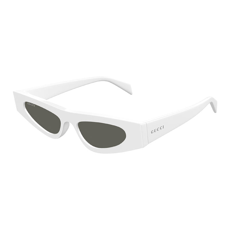 Gucci Sunglasses Cat Eye Full Rim, White Frame and Grey Lens GG1779S002