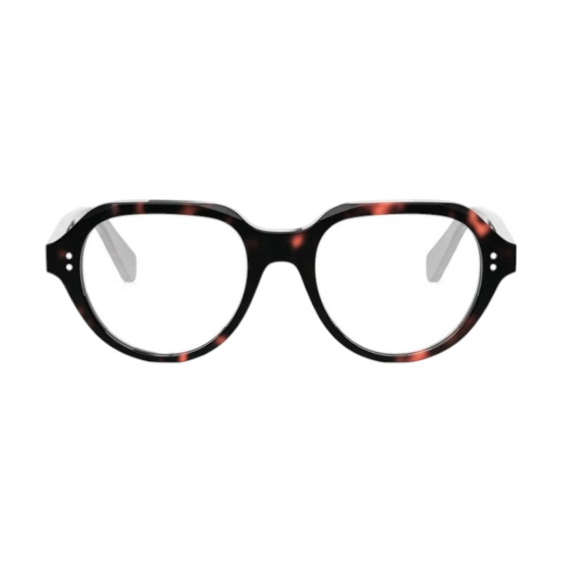 Celine Eyeglasses Square Full Rim, Havana Frame and Clear Demo Lens Lens CL50145I052