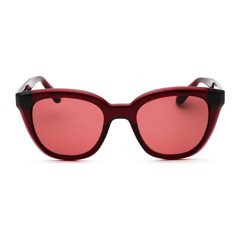 Ferragamo Salvatore Ferragamo Sunglasses Round Full Rim, Transparent Red Frame and Mauve Lens SF2000S616