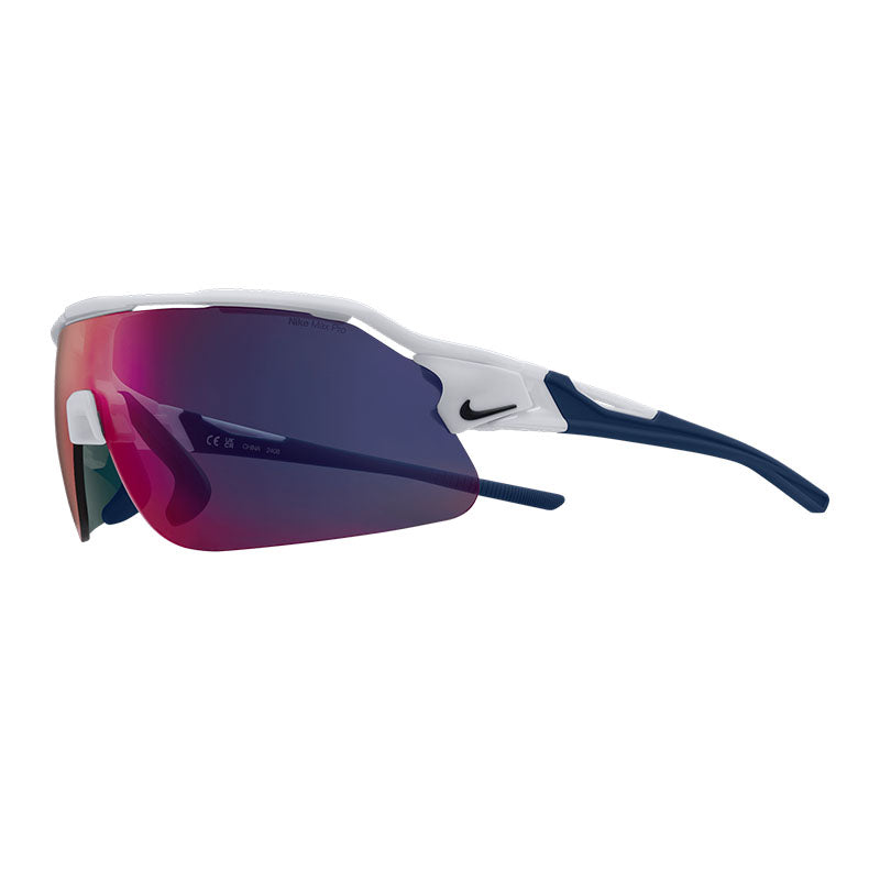 Nike Sunglasses Shield Semi Rim, White Frame and Blue Gradient Lens NIKEFLYFREESHIELD101