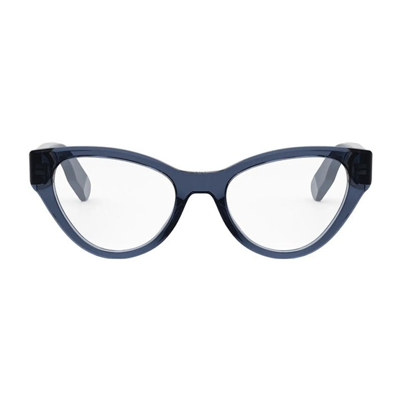 Dior Eyeglasses Cat Eye Full Rim, Shiny Blue Frame and Clear Demo Lens Lens LADY95.22OB1I3000