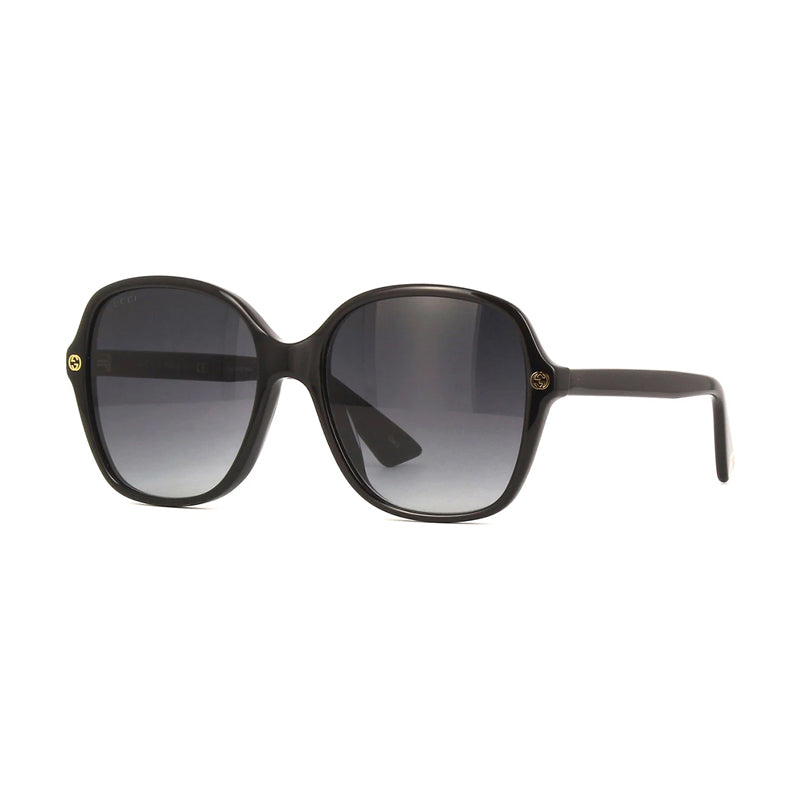 Gucci Sunglasses Round Full Rim, Black Frame and Grey Gradient Lens GG0092S001