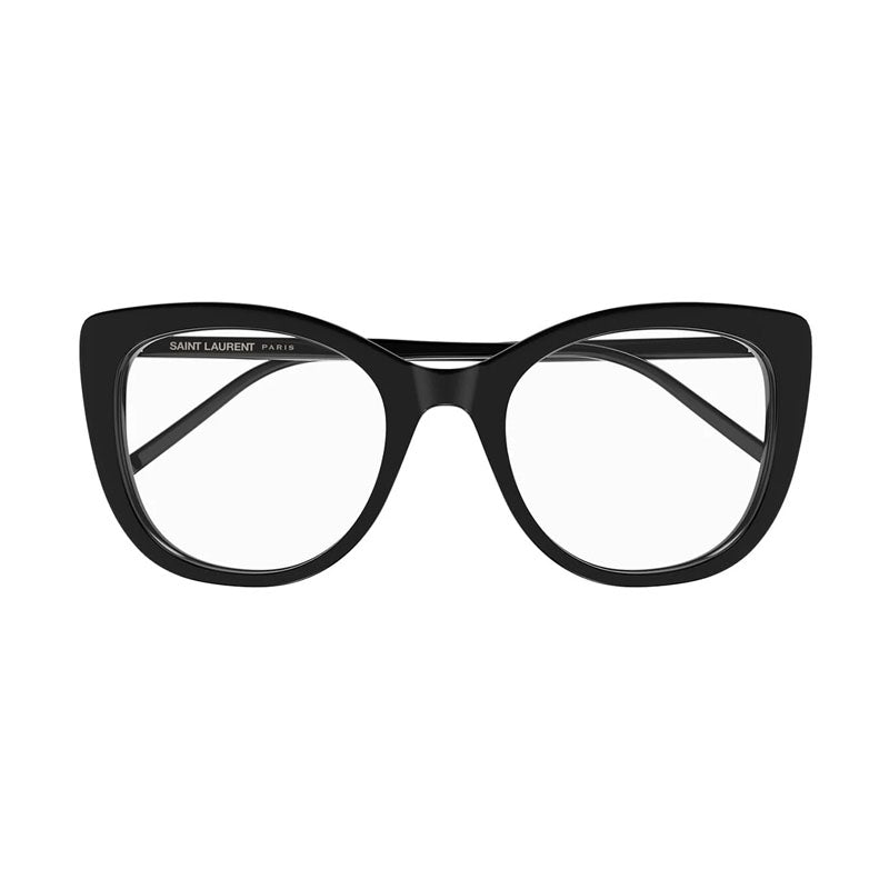 Saint Laurent Eyeglasses Square Full Rim, Shiny Black Frame and Clear Demo Lens Lens SL778001