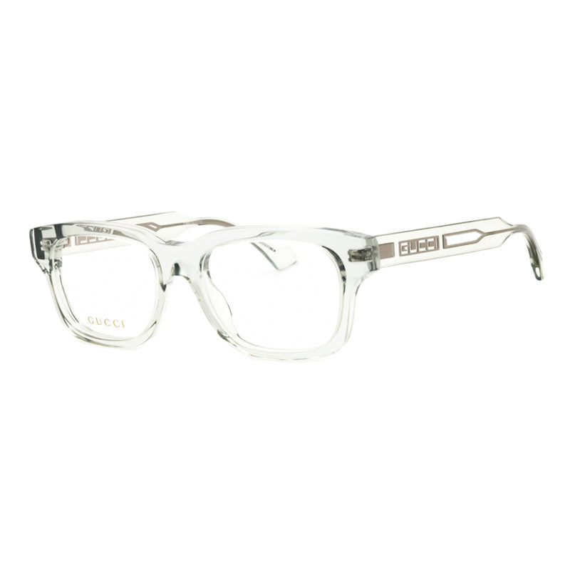 Gucci Eyeglasses Square Full Rim, Transparent Grey Frame and Clear Demo Lenses Lens GG1731O003