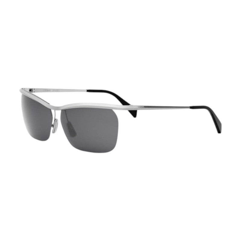 Celine Sunglasses Square Semi Rim, Silver Frame and Grey Lens CL40307U16A